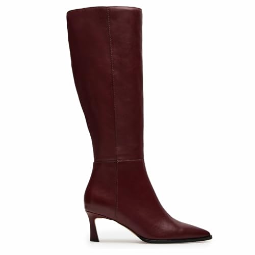  GothicTor Women's Knee High Faux Leather Stiletto Side Zipper Pointed Toe Boots for Tall Women
| GothicTor Women's Knee