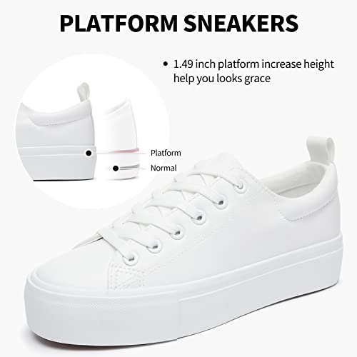 Women's White PU Leather Platform Walking Shoes Serenial
| Serenial White Womens Platform Sneakers Walking Shoes
| Wome