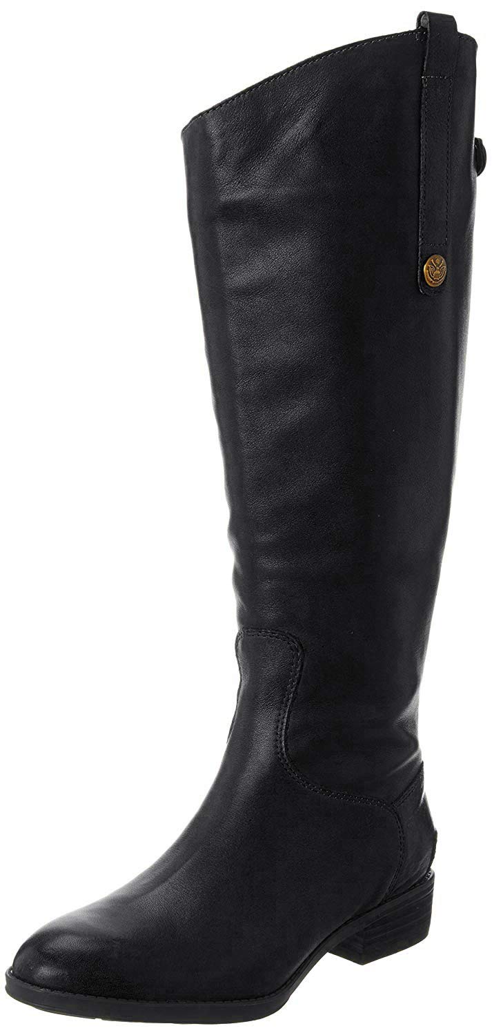 Sam Edelman Women's Penny Leather Riding Boot - Style, Comfort, Waterproof - Size 8, Black